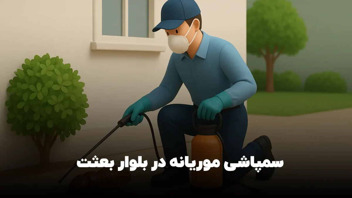 سمپاشی موریانه در بلوار بعثت